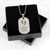 Personalised Footprints Stainless Steel Dog Tag Necklace: 1 - Necklaces By Gift Moments