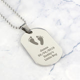 Personalised Footprints Stainless Steel Dog Tag Necklace: 4 - Necklaces By Gift Moments