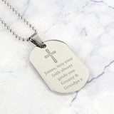 Personalised Cross Stainless Steel Dog Tag Necklace - Jewellery at Gift Moments