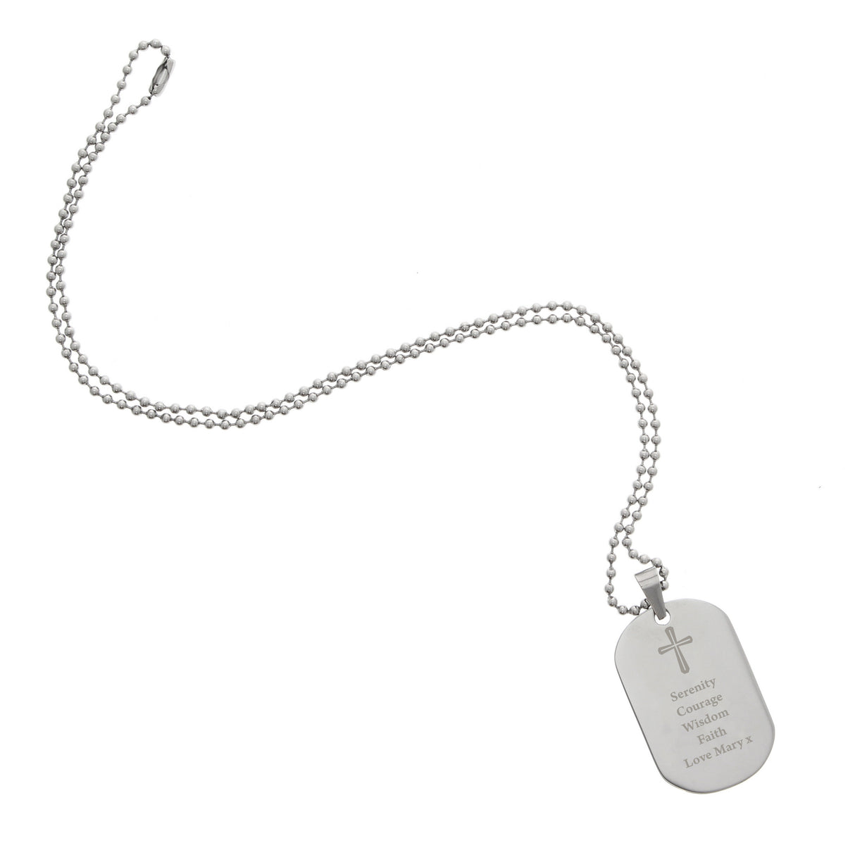 Personalised Cross Stainless Steel Dog Tag Necklace - Jewellery at Gift Moments