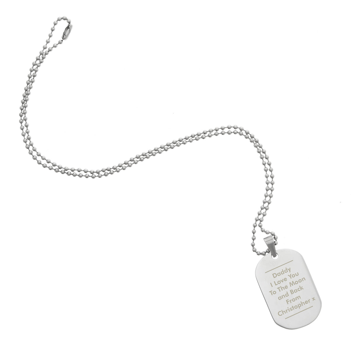 Personalised Stainless Steel Dog Tag Necklace: 2 - Necklaces By Gift Moments