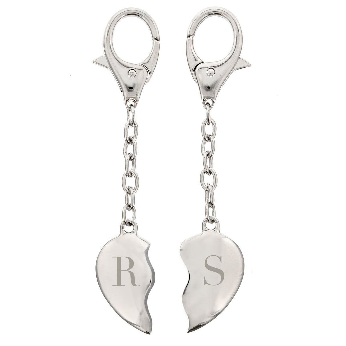 Personalised Initials Two Hearts Keyring - Keyrings at Gift Moments