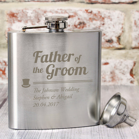 Personalised Father of the Groom Hip Flask - Hip Flasks at Gift Moments