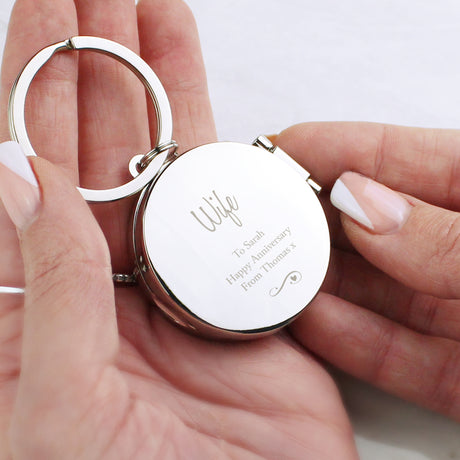 Personalised Swirls & Hearts Photo Keyring - Keyrings at Gift Moments