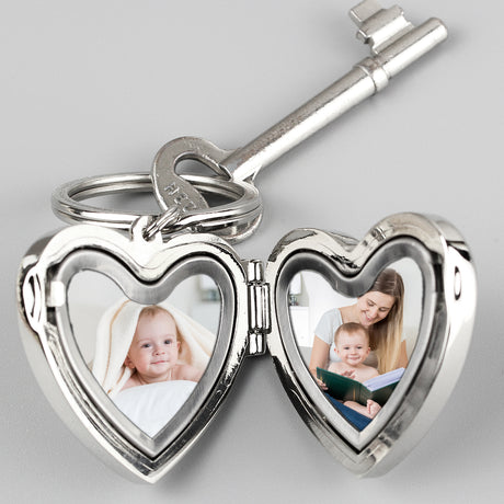 Personalised Swirl Heart Photoframe Keyring - Keyrings at Gift Moments