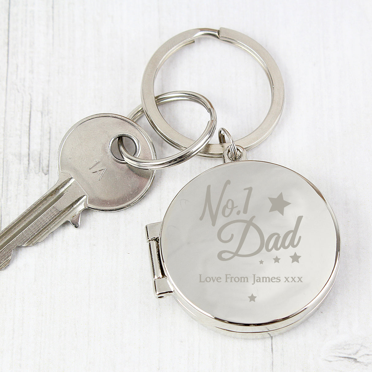 No.1 Dad Personalised Photo Keyring: 1 - Keyrings By Gift Moments