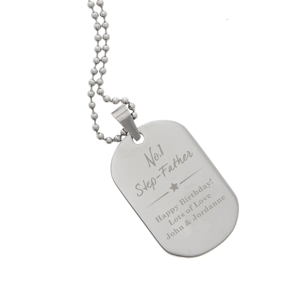 Personalised No.1 Stainless Steel Dog Tag Necklace - Jewellery at Gift Moments