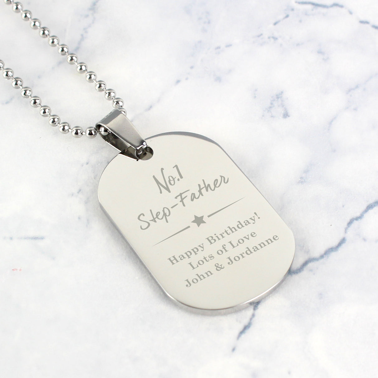 Personalised No.1 Stainless Steel Dog Tag Necklace - Jewellery at Gift Moments