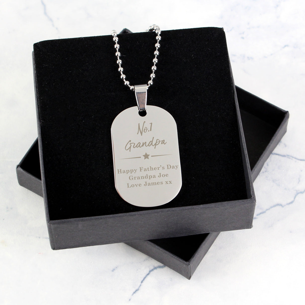 Personalised No.1 Stainless Steel Dog Tag Necklace - Jewellery at Gift Moments