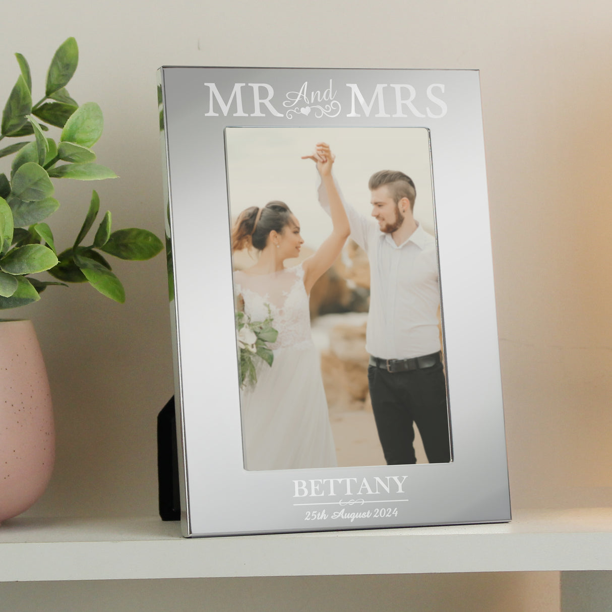 Personalised Mr & Mrs Silver Photo Frame: 1 - Photo Frames By Gift Moments