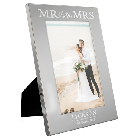 Personalised Mr & Mrs Silver Photo Frame: 4 - Photo Frames By Gift Moments