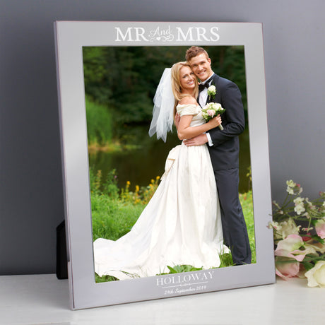 Personalised Mr & Mrs Silver Photo Frame: 1 - Photo Frames By Gift Moments