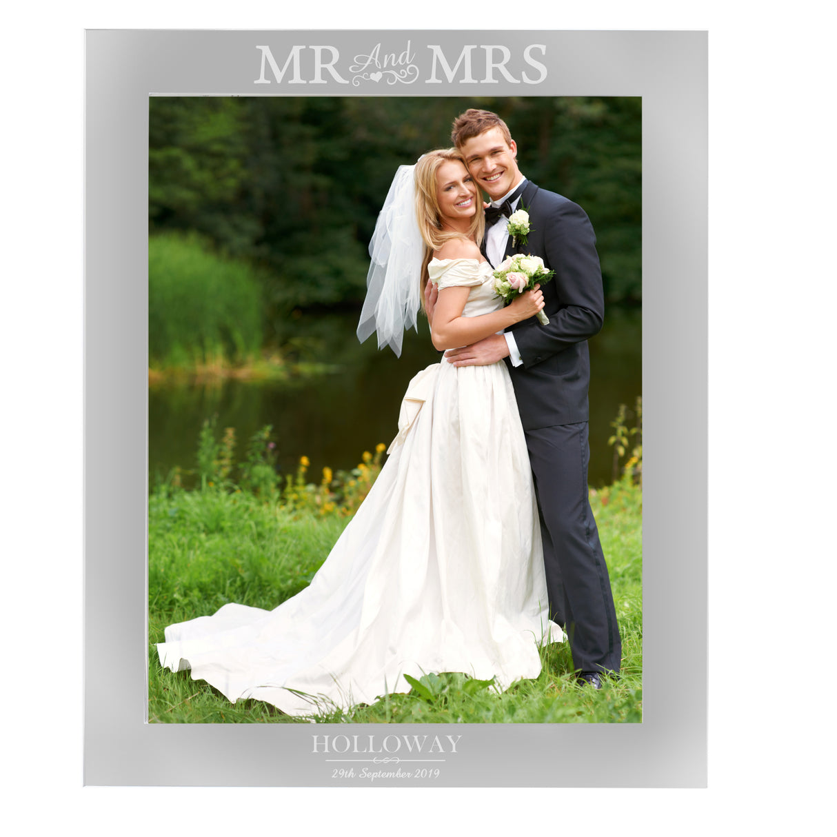 Personalised Mr & Mrs Silver Photo Frame: 2 - Photo Frames By Gift Moments