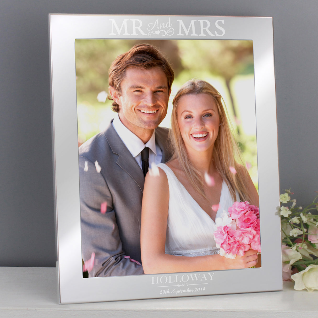 Personalised Mr & Mrs Silver Photo Frame: 5 - Photo Frames By Gift Moments