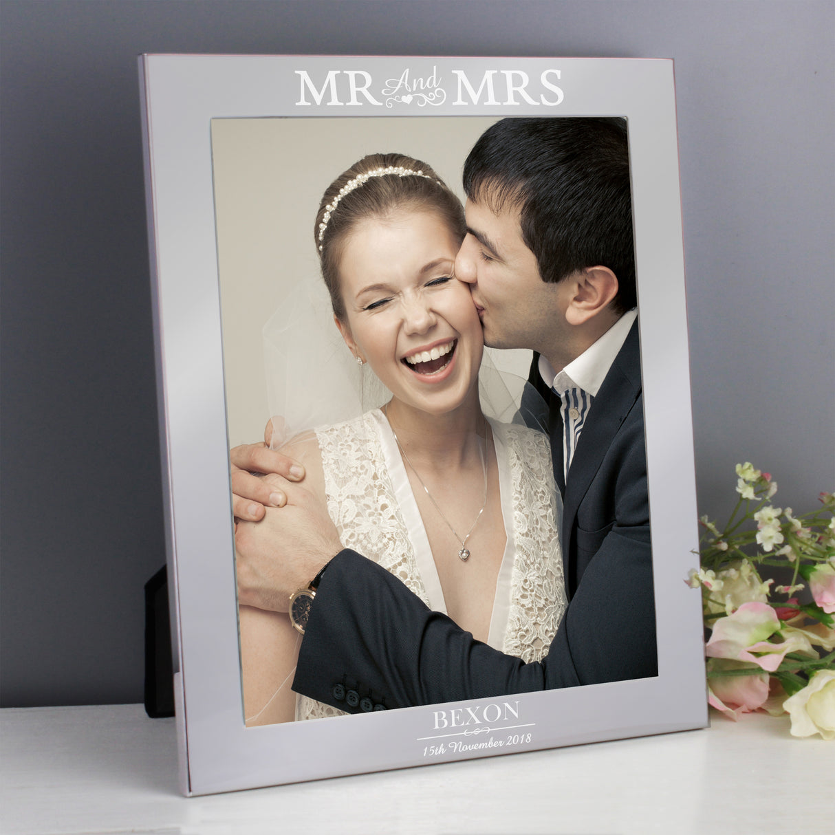 Personalised Mr & Mrs Silver Photo Frame: 7 - Photo Frames By Gift Moments