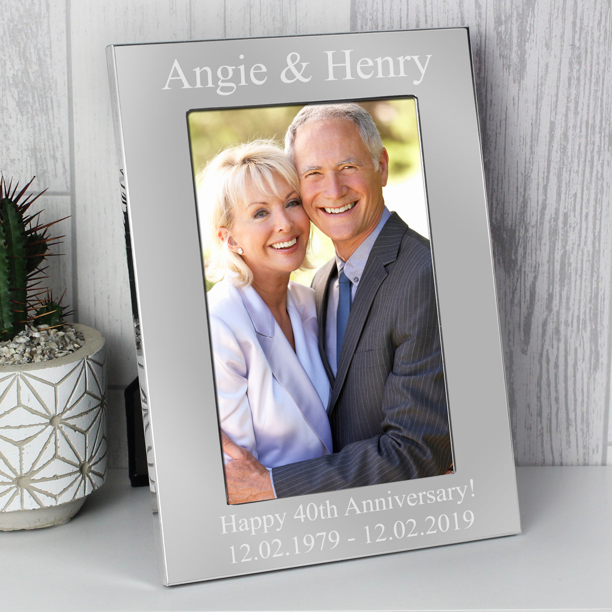 Personalised Silver 6x4 Photo Frame: 2 - Photo Frames By Gift Moments