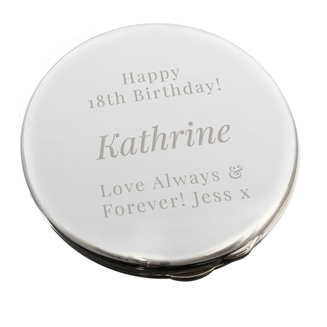 Personalised Free Text Compact Mirror - Compact Mirrors at Gift Moments