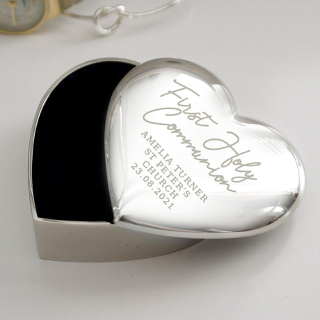 Personalised First Holy Communion Heart Trinket Box - Trinket Boxes at Gift Moments