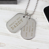 Personalised Free Text Steel Double Dog Tag Necklace Default Title - Jewellery at Gift Moments