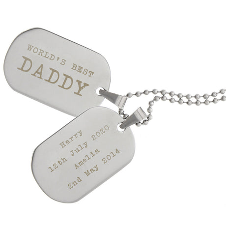 Personalised Free Text Steel Double Dog Tag Necklace - Jewellery at Gift Moments