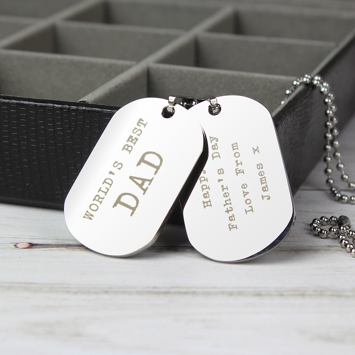 Personalised Free Text Steel Double Dog Tag Necklace - Jewellery at Gift Moments