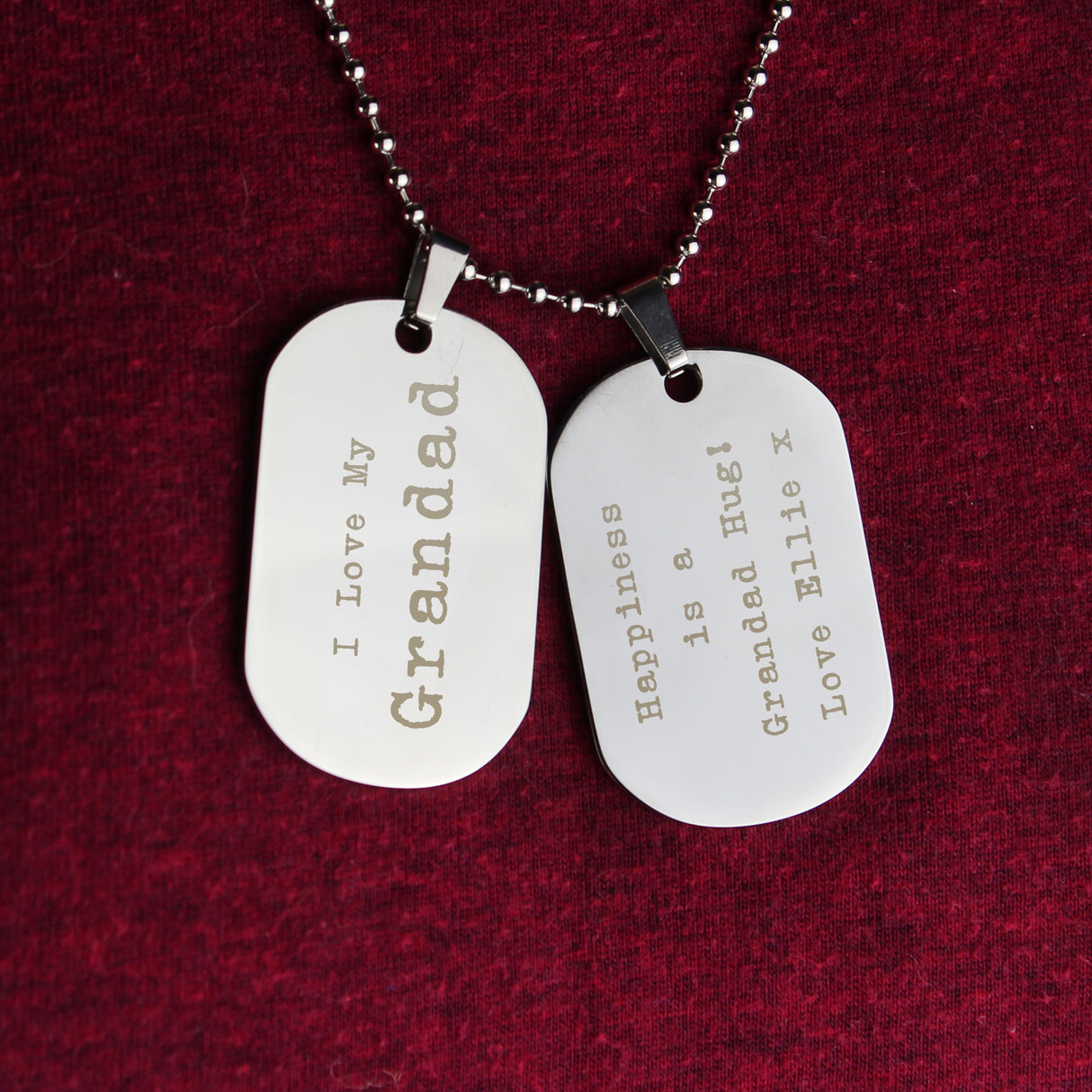 Personalised Free Text Steel Double Dog Tag Necklace - Jewellery at Gift Moments