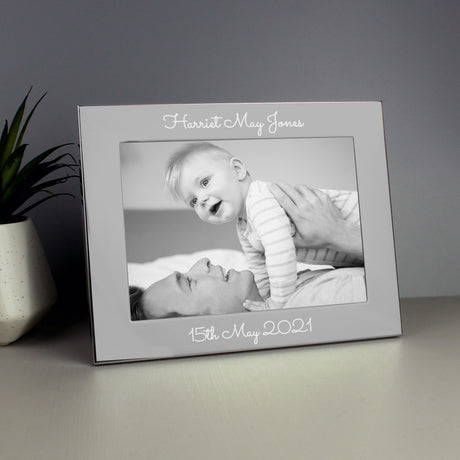 Personalised Silver 5x7 Photo Frame: 4 - Photo Frames By Gift Moments