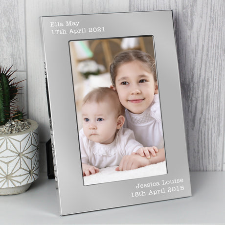 Personalised Silver 5x7 Photo Frame: 4 - Photo Frames By Gift Moments