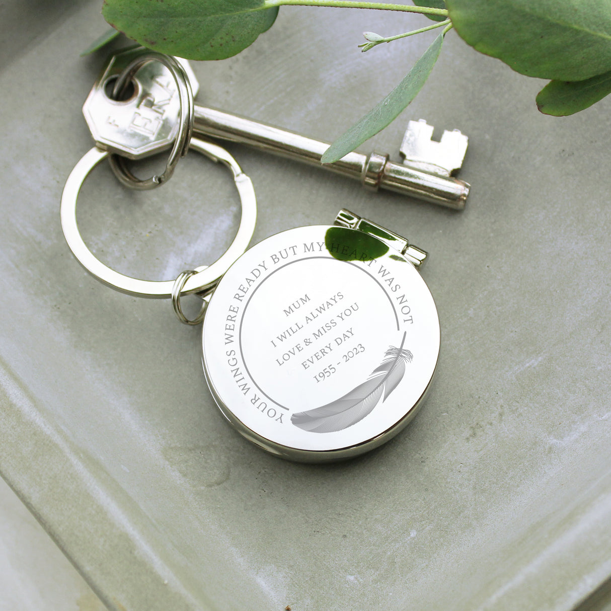 Personalised In Loving Memory Round Photo Keyring - Keyrings at Gift Moments