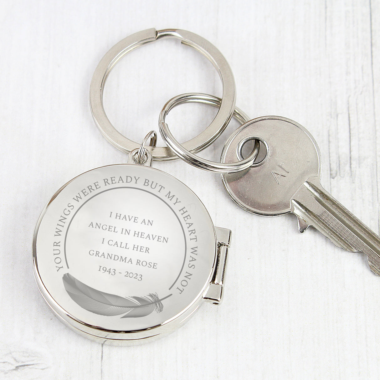 Personalised In Loving Memory Round Photo Keyring - Keyrings at Gift Moments