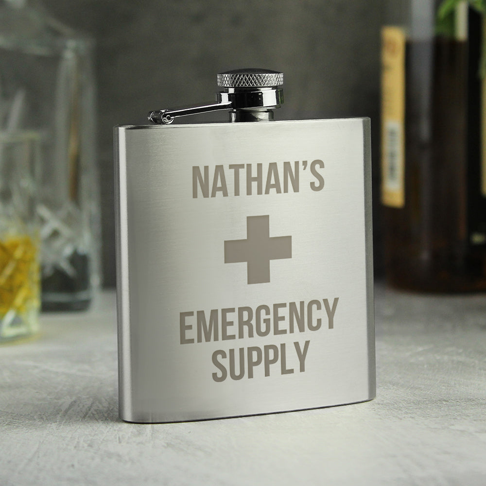 Personalised Emergency Supply Hip Flask - Hip Flasks at Gift Moments