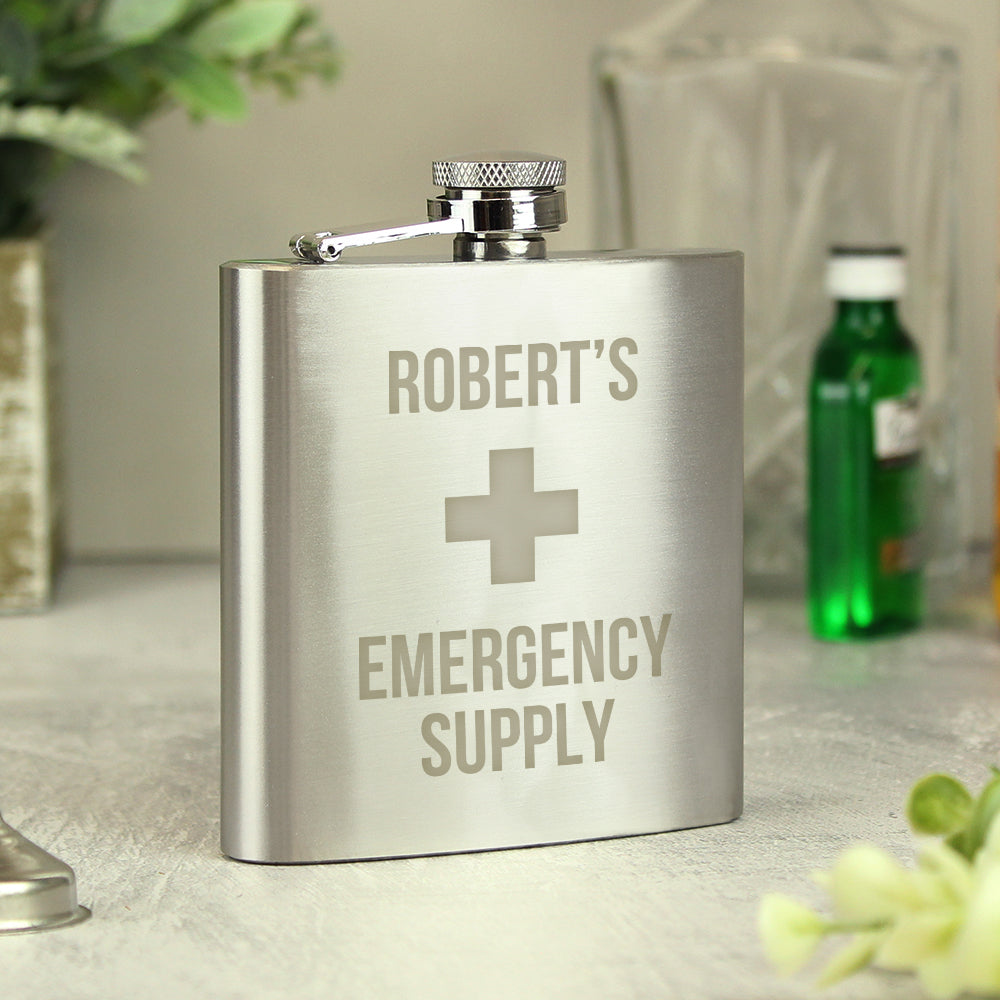 Personalised Emergency Supply Hip Flask - Hip Flasks at Gift Moments