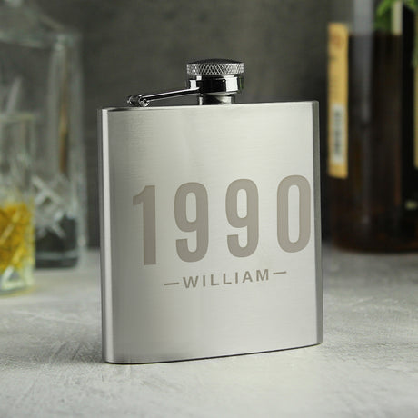 Personalised Date & Name Hip Flask - Hip Flasks at Gift Moments