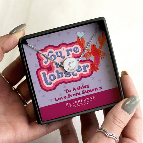 Personalised Hotchpotch You're My Lobster Sentiment Silver Tone Necklace and Box - Jewellery at Gift Moments