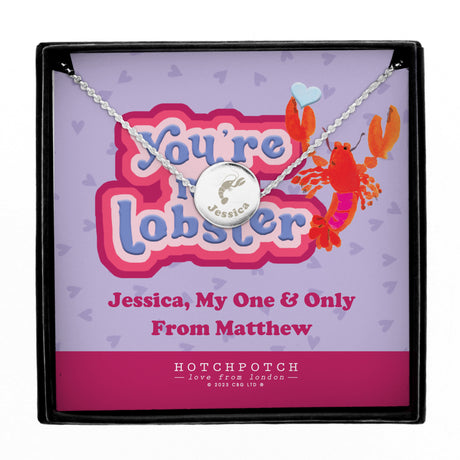 Personalised Hotchpotch You're My Lobster Sentiment Silver Tone Necklace and Box - Jewellery at Gift Moments