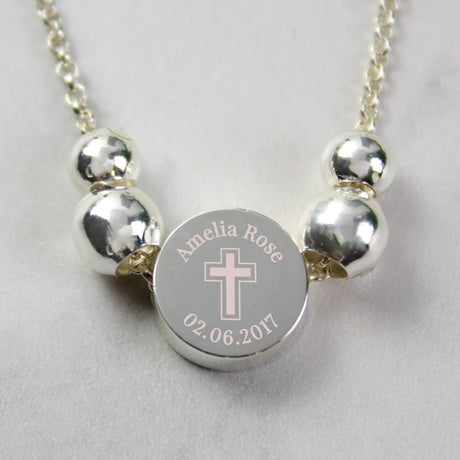 Personalised Silver Plated Cross Round Bracelet - Jewellery at Gift Moments