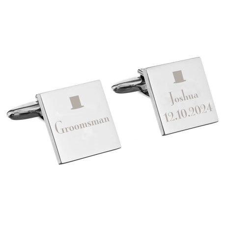 Personalised Groomsman Cufflinks - Cufflinks & Tie Slides at Gift Moments