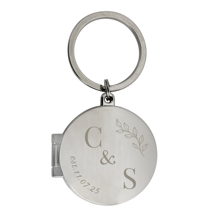 Personalised Foliage Couples Photo Keyring - Keyrings at Gift Moments