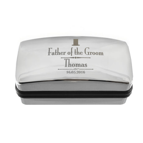 Personalised Decorative Wedding father of the Groom Cufflink Box - Cufflink Boxes at Gift Moments