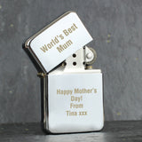 Personalised Silver Lighter - Custom Engraved Gift - Smoking Accessories at Gift Moments