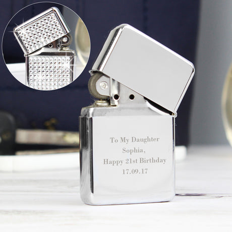 Personalised Any Message Diamante Lighter - Smoking Accessories at Gift Moments