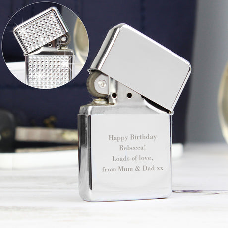 Personalised Any Message Diamante Lighter - Smoking Accessories at Gift Moments