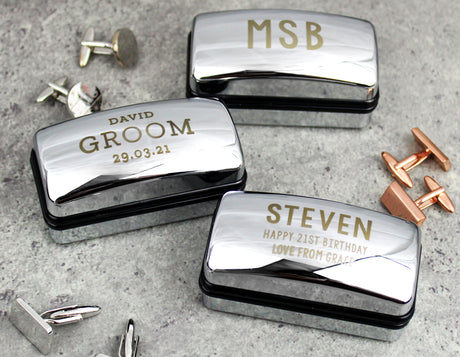 Personalised Free Text Cufflink Box - Cufflink Boxes at Gift Moments