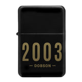 Personalised Date & Name Black Lighter - Smoking Accessories at Gift Moments