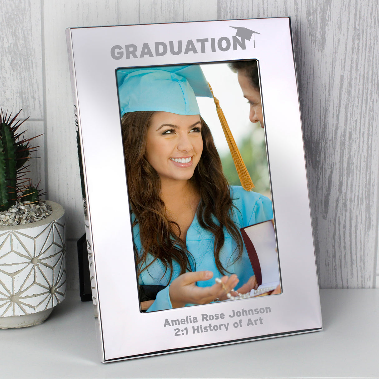 Personalised Silver Graduation 4x6 Photo Frame: 1 - Photo Frames By Gift Moments