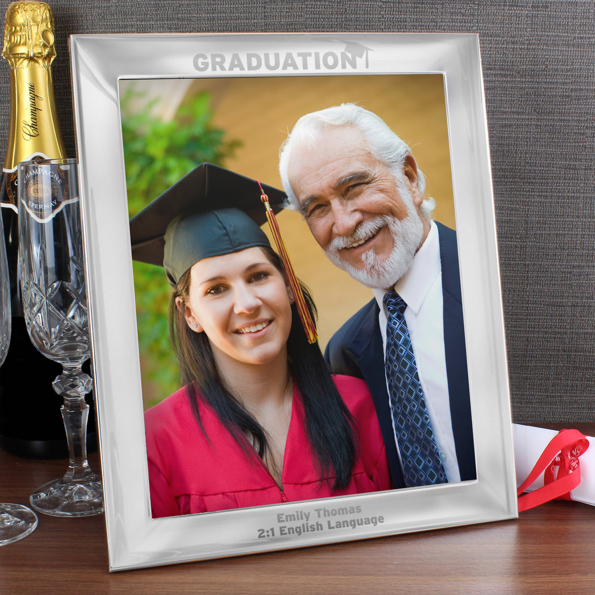 Personalised Graduation 10x8 Silver Photo Frame - Photo Frames at Gift Moments