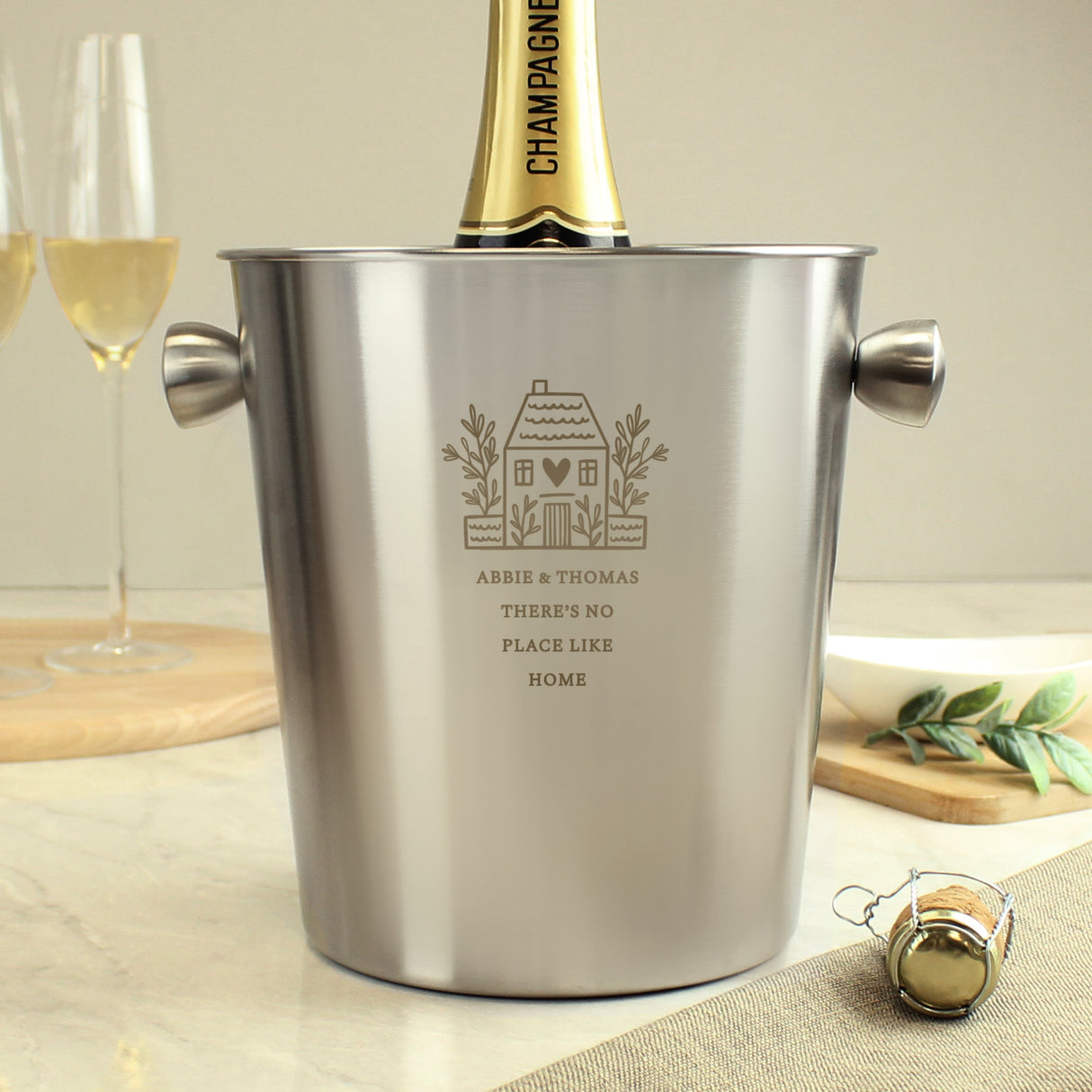 Personalised House Stainless Steel Ice Bucket Default Title - Barware at Gift Moments