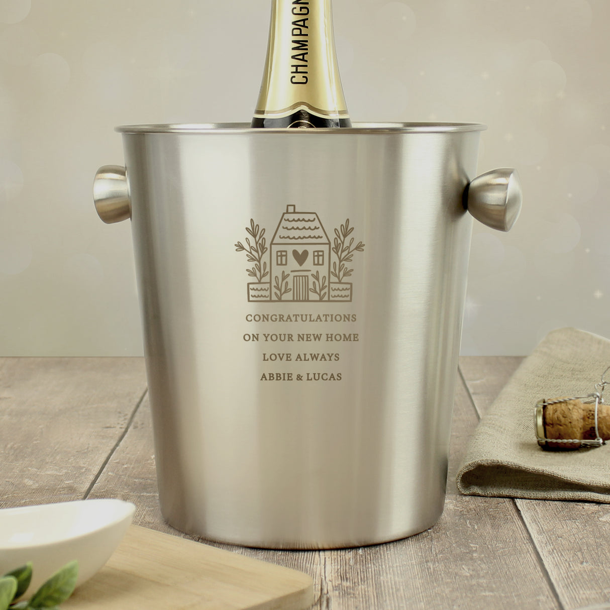 Personalised House Stainless Steel Ice Bucket - Barware at Gift Moments