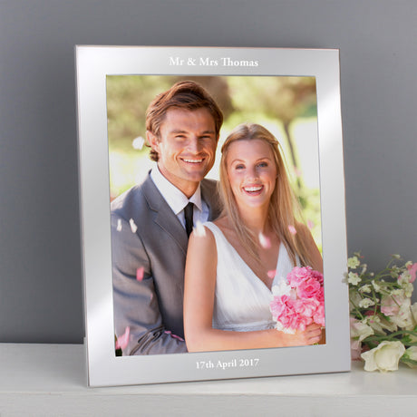 Personalised Any Message 10x8 Silver Photo Frame - Photo Frames at Gift Moments