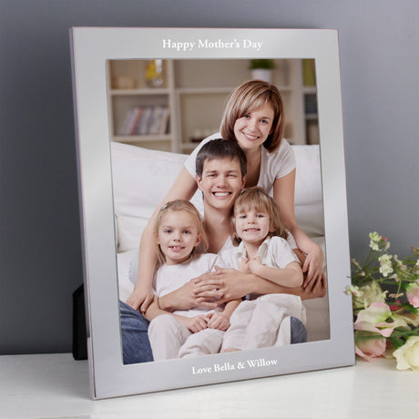 Personalised Any Message 10x8 Silver Photo Frame - Photo Frames at Gift Moments